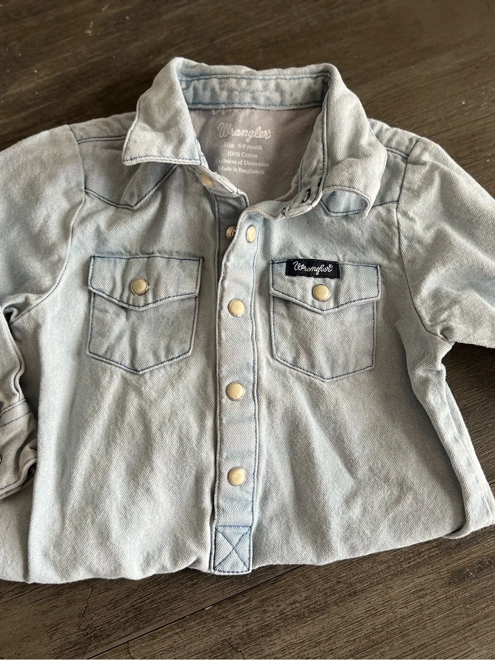 Wrangler Light Blue Denim Baby Jean Jacket Onesie